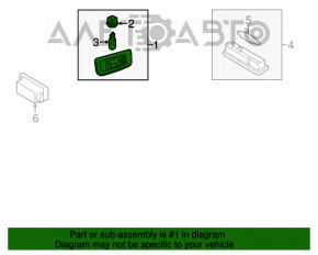 Ceiling light left Porsche Cayenne 958 11-14 black, for panorama