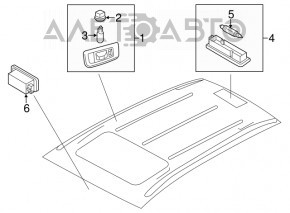 Ceiling light left Porsche Cayenne 958 11-14 black, for panorama