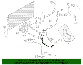 Air conditioning tube condenser-compressor second Porsche Macan 17-18 2.0T