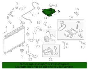 Expansion tank for Ford Fiesta 11-19 1.6 with cap