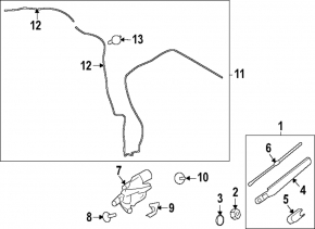 Rear wiper linkage with motor Ford Ecosport 18-22