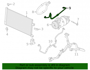 Air conditioning tube condenser-compressor Jaguar F-Pace X761 17- AJ126, AJ133