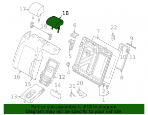 Rear center headrest Volkswagen ID.4 21-22 black leather