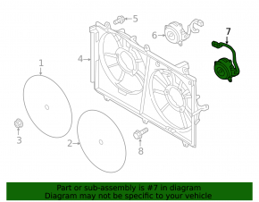 Left cooling fan motor for Mitsubishi Outlander 14-18 2.4, 3.0