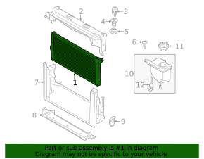 Radiator cooling water BMW 5 F10 14-16 3.0d