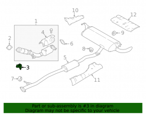 Nissan Rogue Sport 17-22 exhaust pipe bracket with catalytic converter