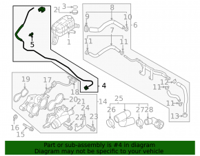 Cooling pipe return tank-radiator Kia Niro 23- HEV, PHEV