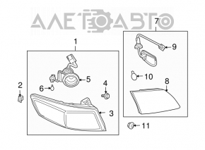 Left outer fender light for Infiniti FX35 FX45 03-06 pre-restoration USA
