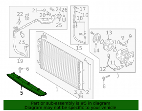 Lower radiator deflector Kia Soul 14-19