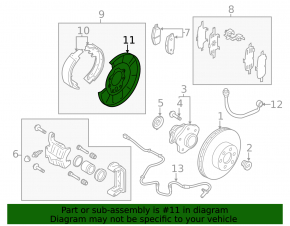 Rear right brake disc cover Nissan Pathfinder 13-14