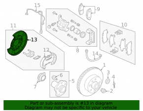 Rear right brake disc cover Nissan Pathfinder 13-14