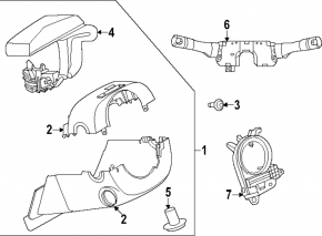 Nissan Ariya 23-25 steering column cover for camera and electric steering wheel adjustment