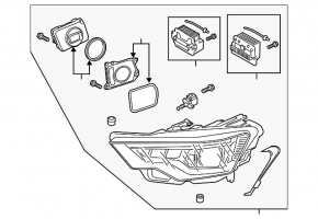 Front left headlight complete Audi A6 C8 19- LED, Matrix beam with seal
