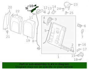 Upper right 2nd row seat bracket for Audi E-Tron 19-23
