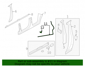 Door seal on the threshold right Audi Q7 4L 10-15