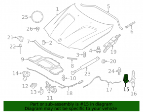 BMW X3 F25 11-17 Interior Hood Release Handle