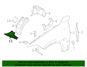Front right lower fender liner BMW X6 G06 20-25 With m sport, with m, m comp