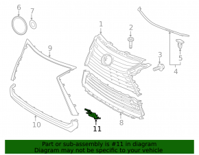 Front Bumper Lower Grille Cap Left Lexus RX350L RX450hL 18-19 Long