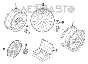 Wheel disk R16 x 6.5j 5*112 VW Passat b8 16-19 USA curb, for rent