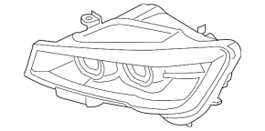 Headlight front right complete BMW X3 F25 15-17 xenon adaptive