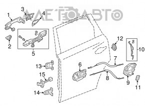 Door hinge lower rear left Acura TLX 15-