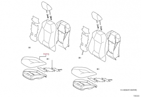Passenger seat for Toyota Rav4 19-24 without airbag, manual, black leather, without wiring