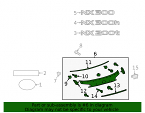 Trunk Door Trim Lexus NX300 NX300h 18-21