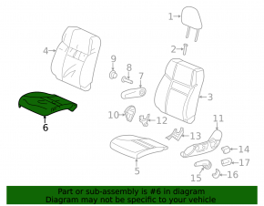 Honda CRV 12-14 driver's seat without airbag, gray cloth