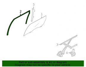 Rear right window seal for Nissan Murano z51 09-14