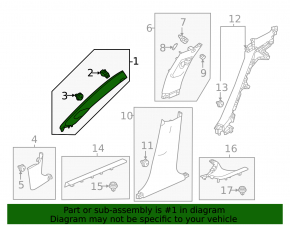 Honda Civic XI FE/FL 22-26 4d black front pillar trim, left, for speaker