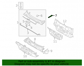 Left windshield wiper seal for Kia Sorento 10-15