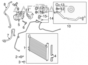 Air conditioning compressor-heater hose second Toyota Prius V 12-17