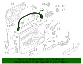 Inner front left door frame for Audi A3 8V 16-18 5d, black