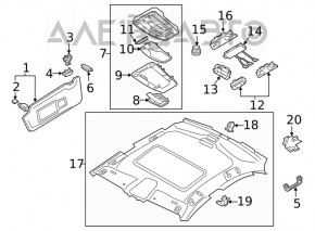 Driver's visor mounting hook Audi Q5 80A 18-24 beige
