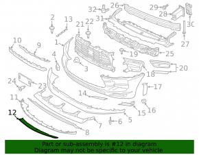 Front Bumper Lip Cover Porsche Macan 15 - Chrome