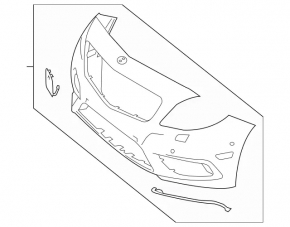 Bare front bumper for Mercedes CLA 14-16 pre-restored with parking sensors