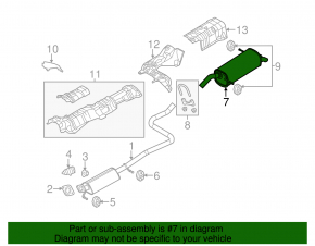 Muffler rear part with barrel Ford Fiesta 11-19 1.6 5d