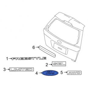 Ford Escape MK3 13-16 pre-restyling tailgate emblem badge