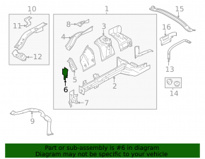 Ford Mustang mk6 15-23 Left Side Member Bracket, Front Upper