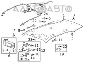 Headlining Buick Encore 13-16 gray without sunroof