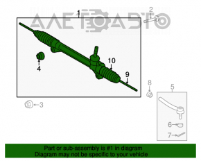Toyota Highlander 14-19 steering rack without rods