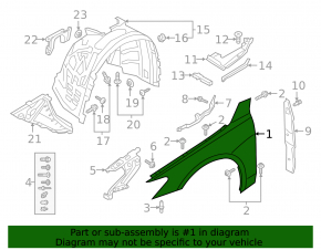 Front right wing Audi A6 C8 19-