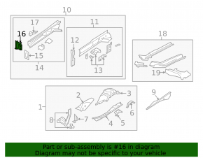 TV bracket-side member left Subaru Impreza 17-23 GK