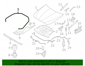 Hood Seal BMW 5 F10 11-16