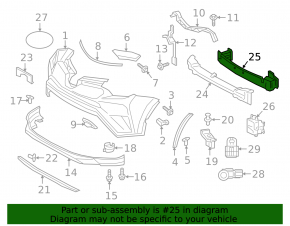 Toyota Rav4 2016-2018 front bumper reinforcement (USA)
