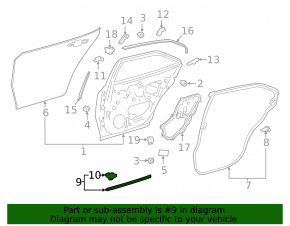 Rear left lower door seal Toyota Camry v70 18-24