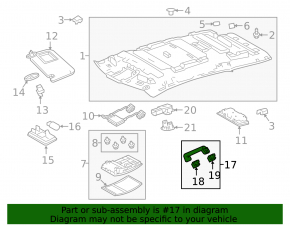 Ceiling handle rear left Lexus RX350 RX450h 16-22 gray