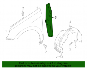 Door-wing seal left Hyundai Ioniq 17-22 torn