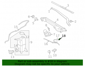 Windshield Washer Nozzle Lexus CT200h 11-17