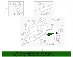 Left arch trim cover Kia Sorento 16-18 black